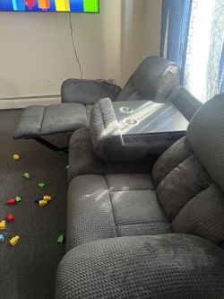Nice Used Only 4 Months Old Recliner, Couches With Cupholder And charger ports
