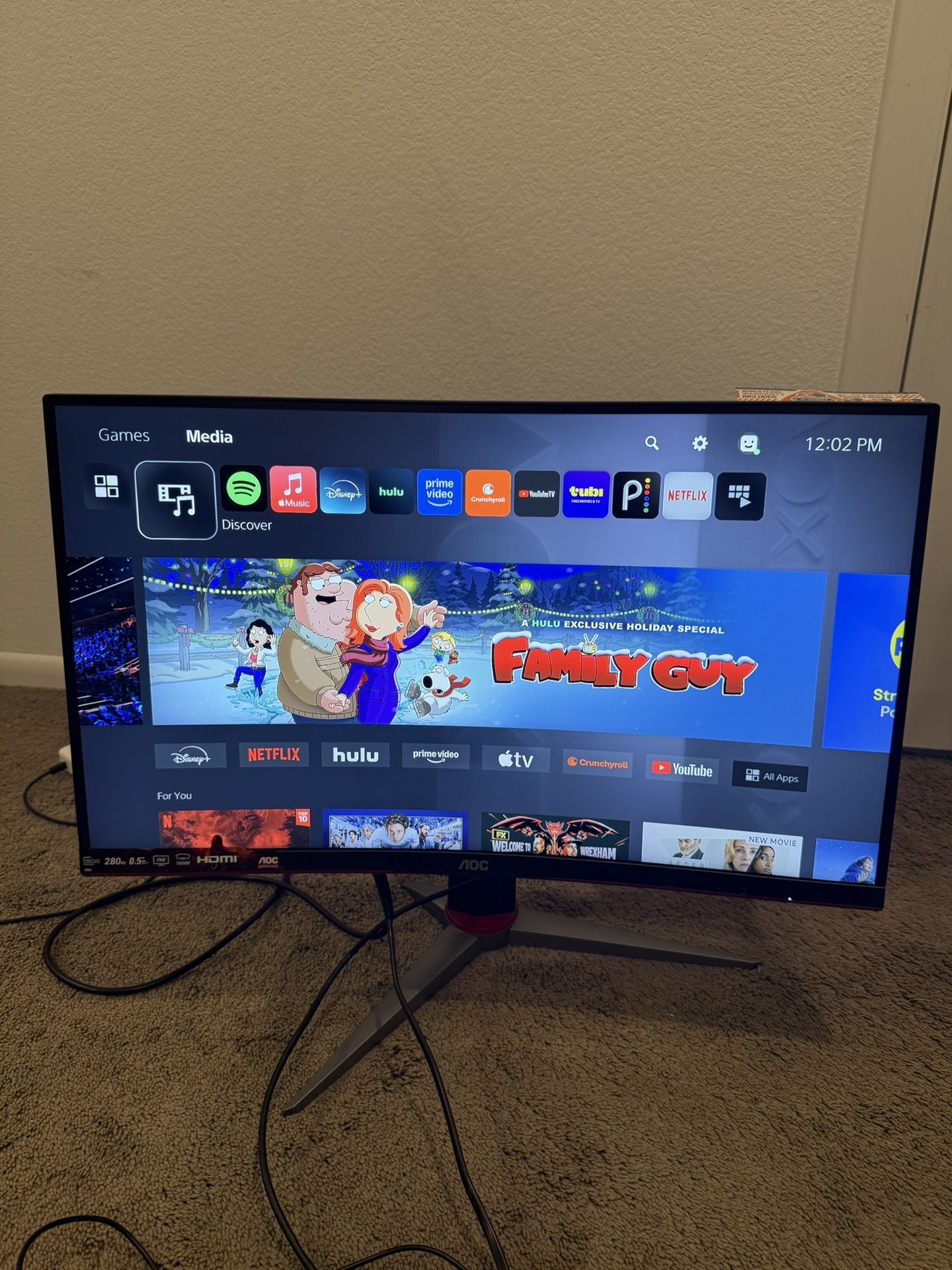 AOC Gaming Monitor 280hz 0.5 Ms Response Time 27 Inch