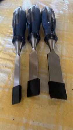 IRWIN Marples Wood Chisel Set 3 Pc 13mm 19mm 25mm Blue Handle Used Excellent Condition