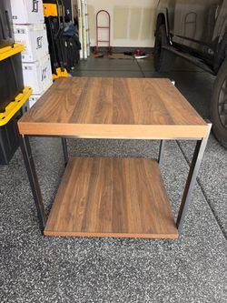 Modern Wood Grain End Table with Metal Frame from Ashley’s Furniture (NEW)