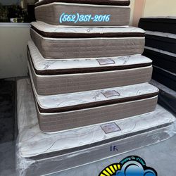 Full Size Pillowtop Mattress And Boxspring Bed Set Cama 