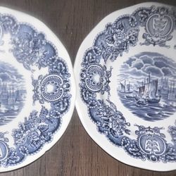 vintage "Historical Ports of England" saucers (3) featuring the Port of Hull