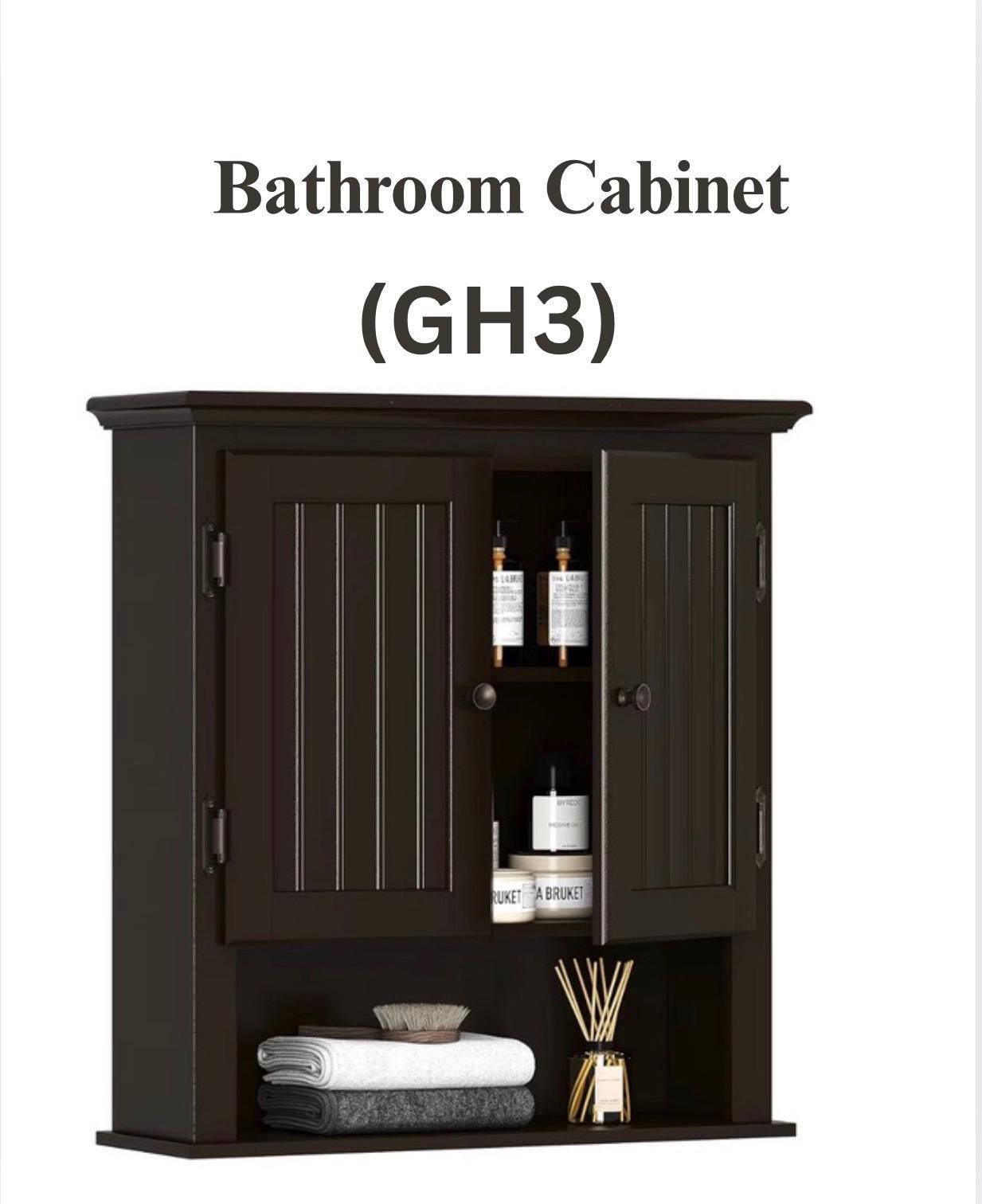 Bathroom Cabinet Wall Mounted, Wood Hanging Cabinet, Wall Cabinets with Doors and Shelves Over The Toilet, Espresso (GH3)