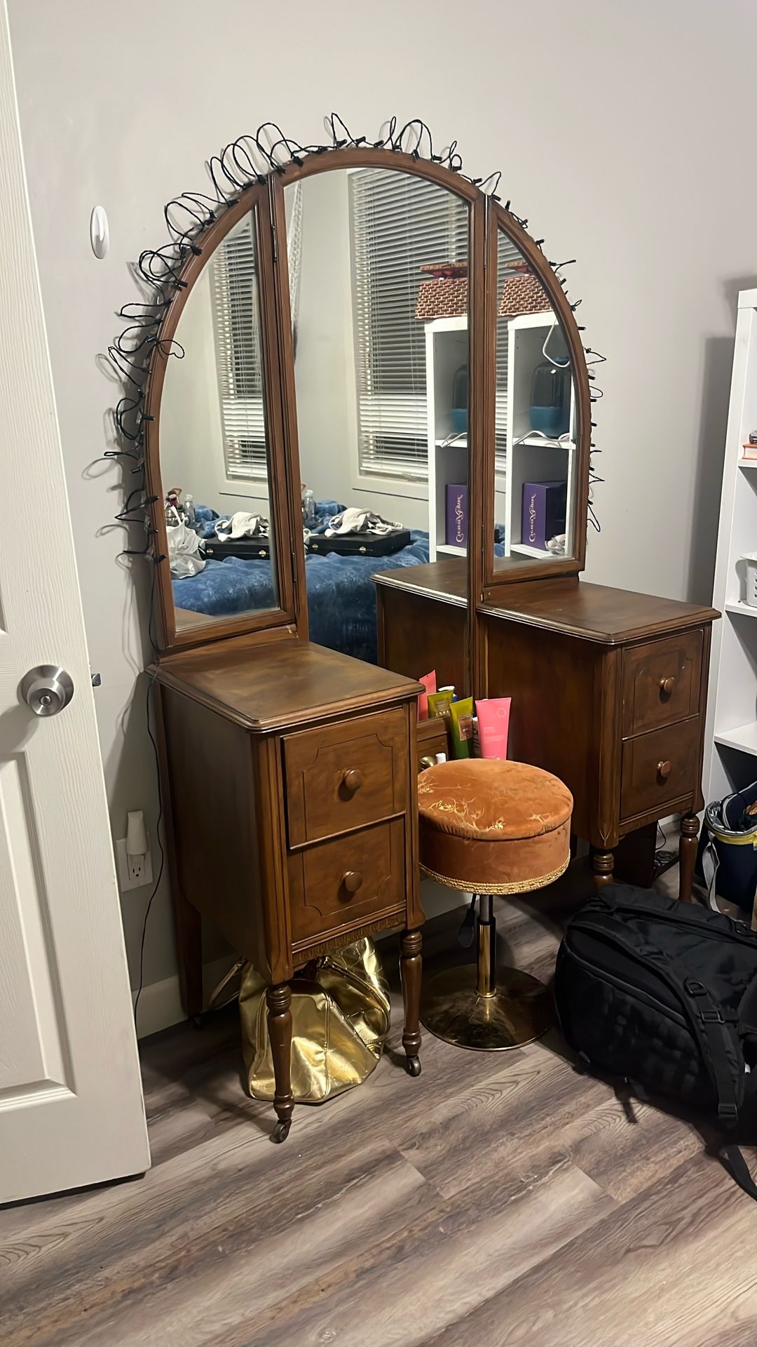 1920’s Trifold Mirror Vanity