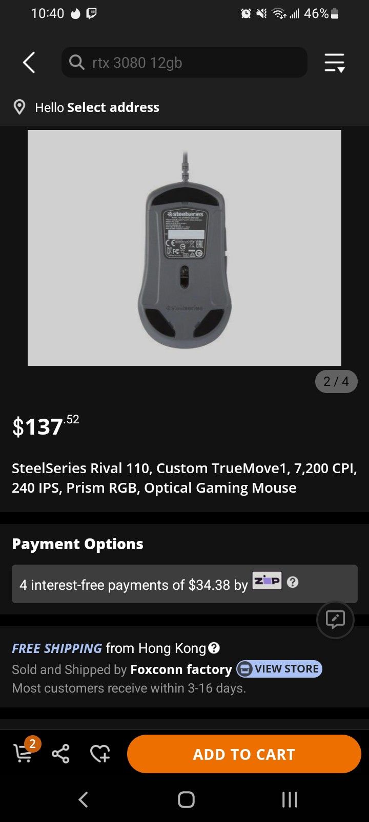 Steelseries Rival 110 80$