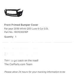 2018 Infiniti Q50 Front Bumper 