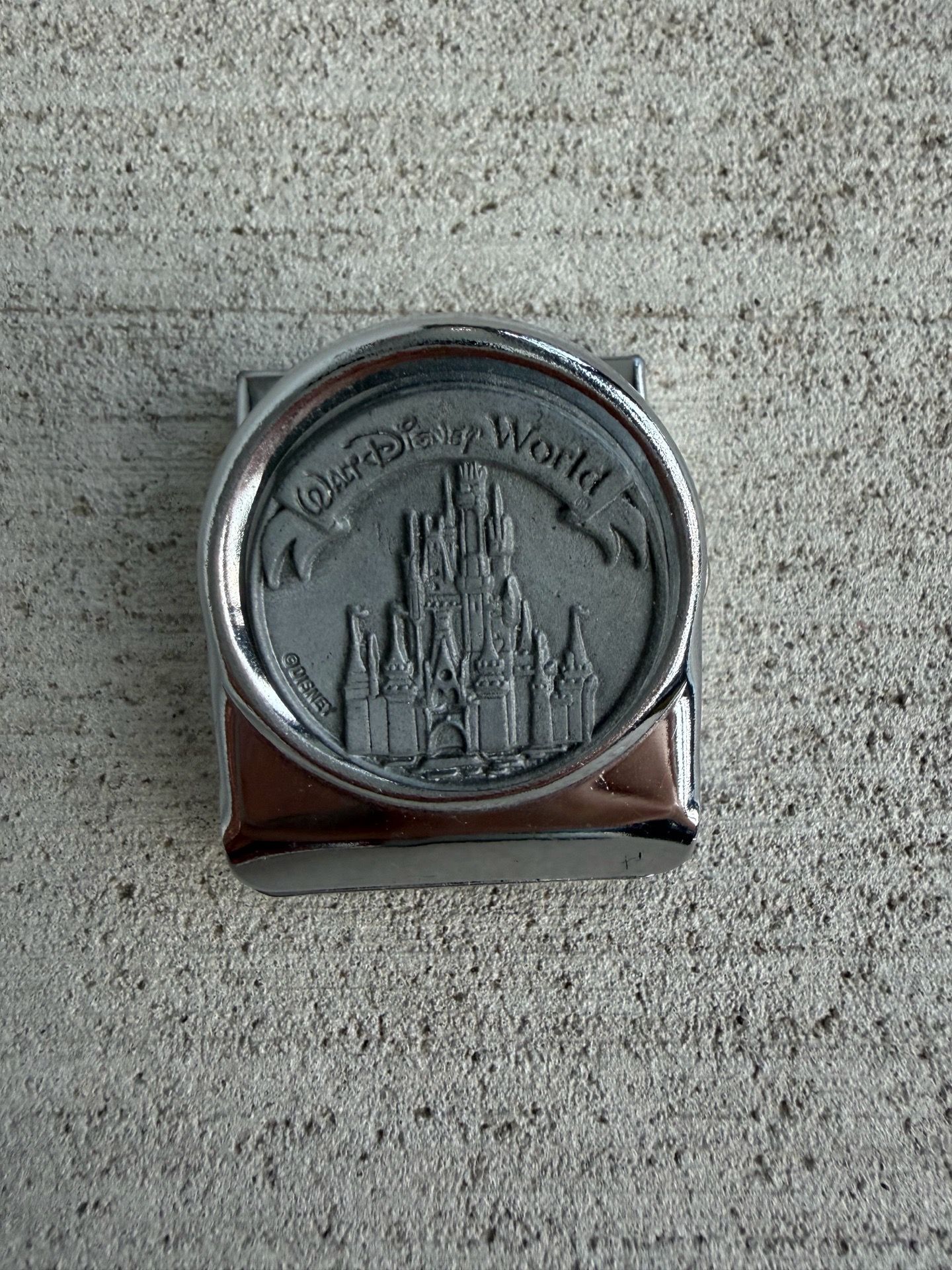 Vintage Walt Disney World Castle Money Clip Silver Tone Disney Souvenir