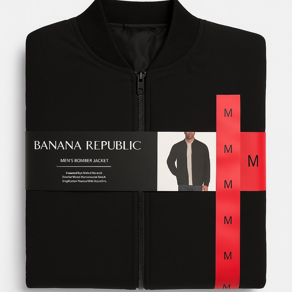 Banana Republic Men’s Bomber Jacket, Black, Size M