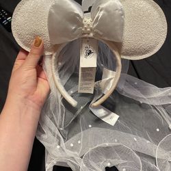 Disney Bride Ears With Pearls 