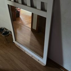 Ashleys White Frame Mirror For Dresser