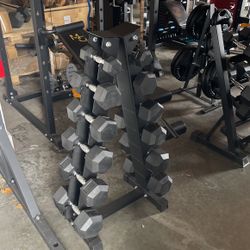 Dumbbell set with rack