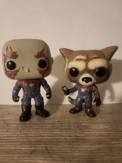 Funko Pop Rocket and Drax