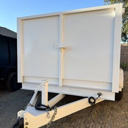 New 8x4x12 Scissor Lift Hydraulic Dump Trailer With Ramps & Tarp 🔥