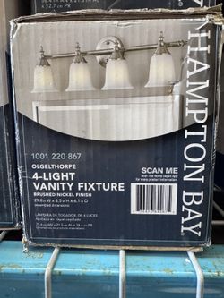Hampton Bay NB49302 Olgelthorpe 4-Light Brushed Nickel Vanity