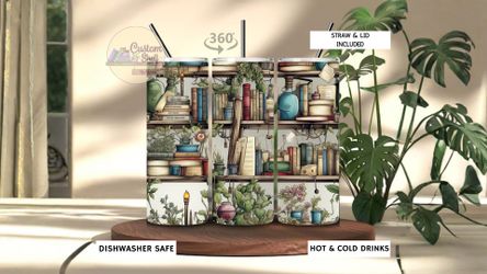 Book Lovers Shelf 20 Oz Stainless Steel Tumbler (READ DESCRIPTION)