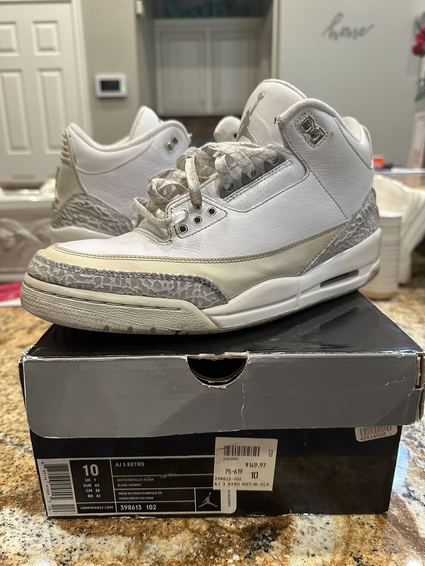 JORDAN 3 2009 RELEASE PURE MONEY 3 SIZE MENS 10