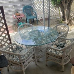 Wicker Table And Chair Set
