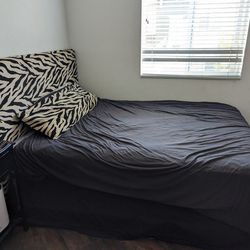 Upholstered snow tiger Queen headboard, Mattress And Box spring Too