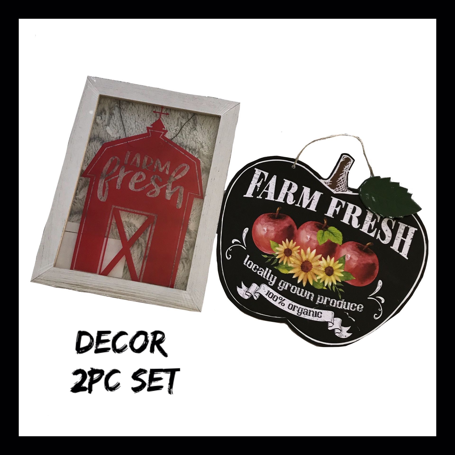 NWT Farmhouse 2Pc Wall Decor Set