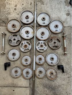 Standard 1 inch weight set + bar- clips