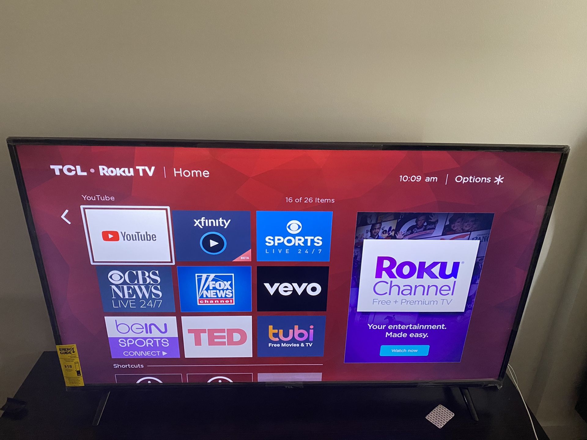 TCL 55 inch 4K Smart LED Roku TV 2019