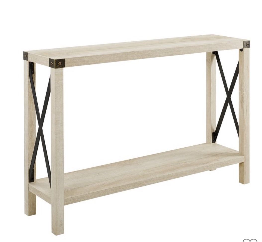 Rustic Industrial X Frame Entry Table
