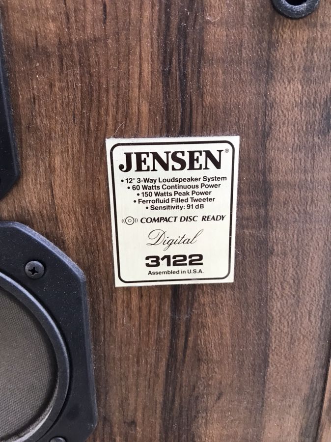 Nice Vintage Jensen 3122 3 Way Stereo Speakers in great