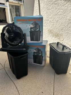 Portable Misting Fans. Rechargeable 9L Outdoor Cooling Fans