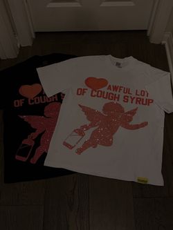 Rinestone Baby Angel Awful Lot Of Cough Syrup T-Shirt