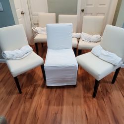 6 Dinning Chairs With Genuine Cloth Covers