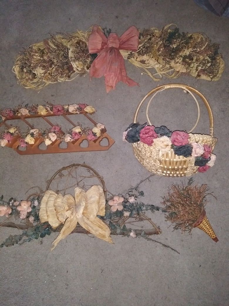 Dried flower arrangements