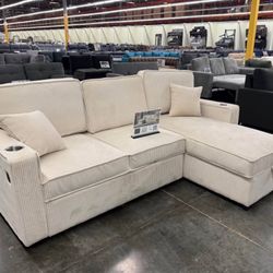 New Sleeper Sectional Couch With Storage / Free Delivery 