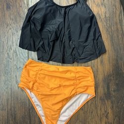  Black And Orange Bikini