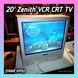 20in Zenith VCR CRT TV
