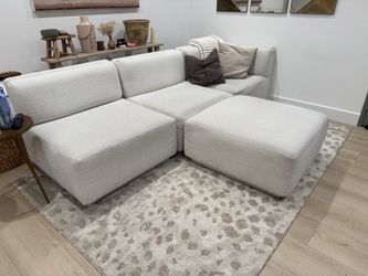 Boucle White Sectional Couch - West Elm