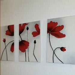 3 piece floral art