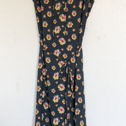 NEW TAGS LOFT - Green Dress with red and yellow flowers. SIZE MEDIUM 