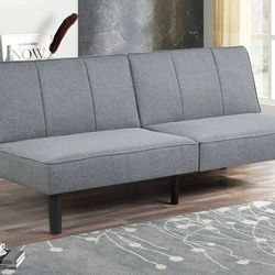 Mainstays 66" Studio Futon, Gray Linen Upholstery