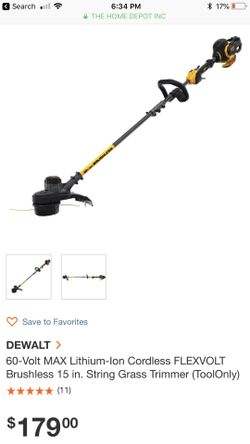 Dewalt 60v flexvolt weed trimmer tool only