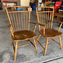 Ethan Allen "Circa 1776" Collection Windsor Armchairs - Solid Maple Furniture 