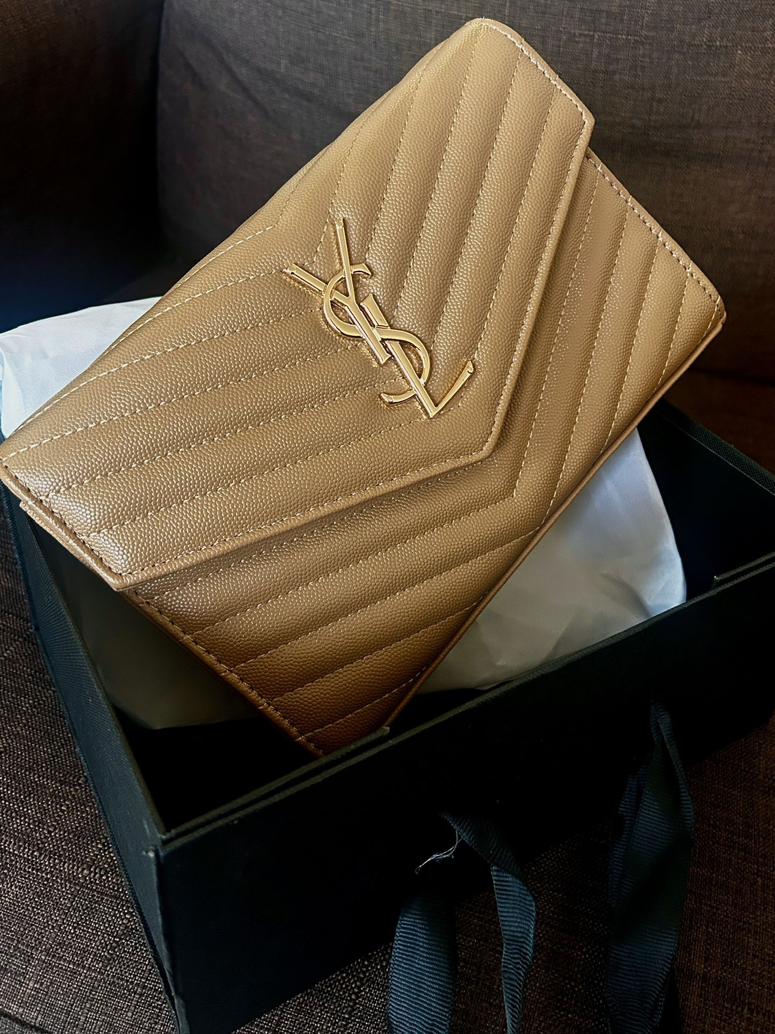 YSL Envelope Bag With Gold Chain