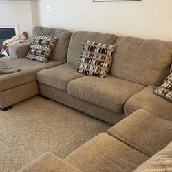 Gardner White Ashley Sectional Living Couch With Ottoman 