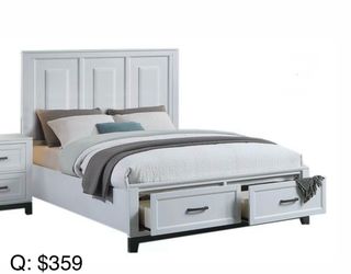 Queen bed frame with storage