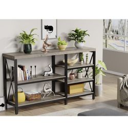 Console Tables for Entryway, Sofa Console Table Narrow with 5-Tier Storage Shelves