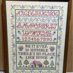 Antique Embroidered Sampler 