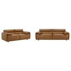 New Top Grain Real Leather Sofa And Loveseat Both On Sale Now Don't Miss