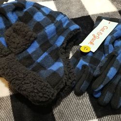 Boys 4/7 Cat & Jack Hat And Gloves