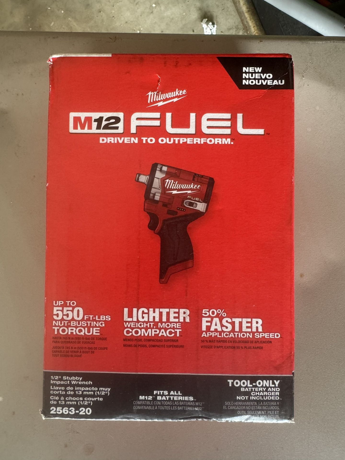 Milwaukee M12 FUEL 12V Lithium-Ion Brushless Cordless Stubby 1/2 in. Impact Wrench (Tool-Only)