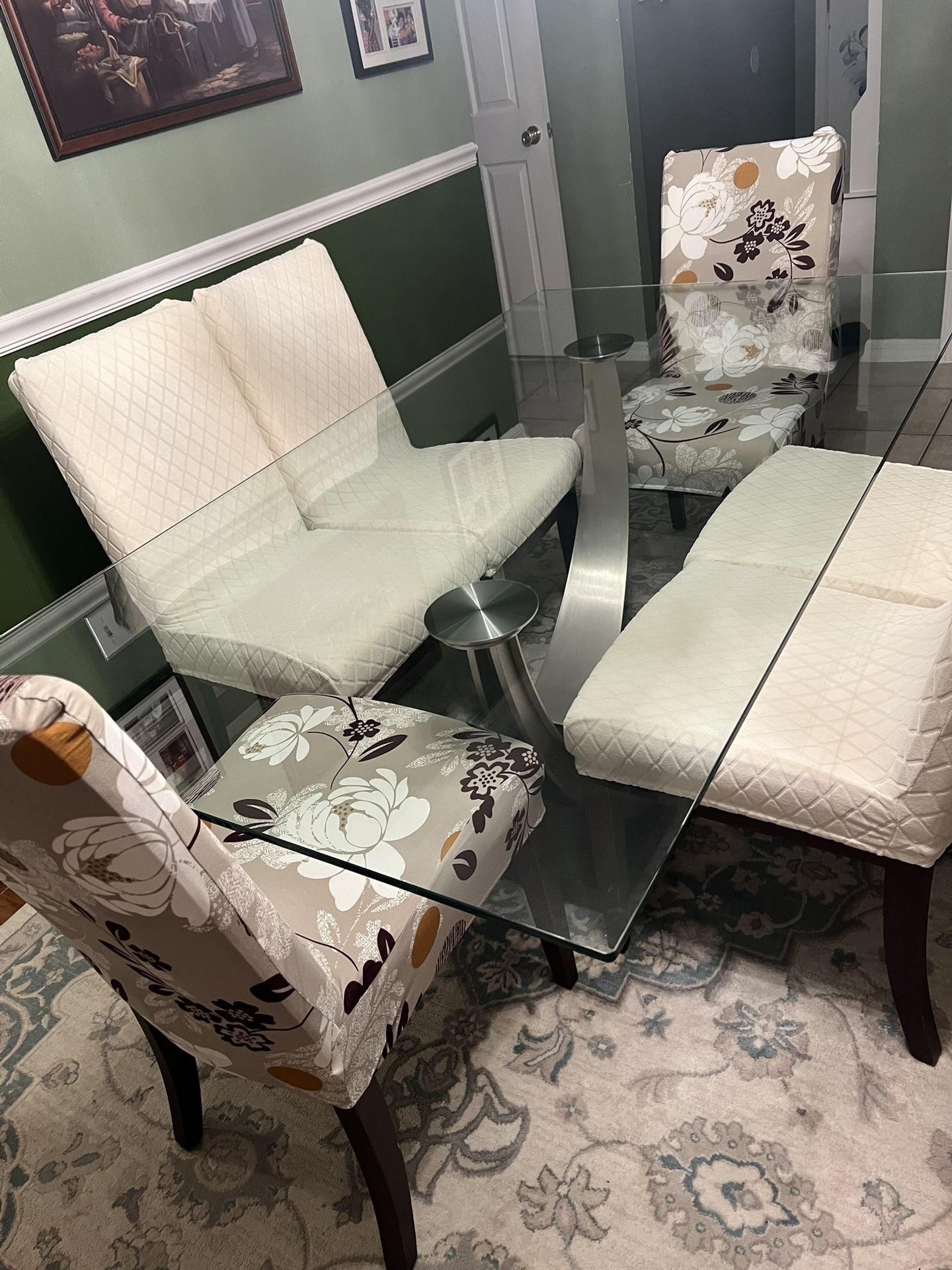 Glass Dining Room Table Set