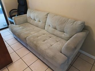 Sweet blue suede couch